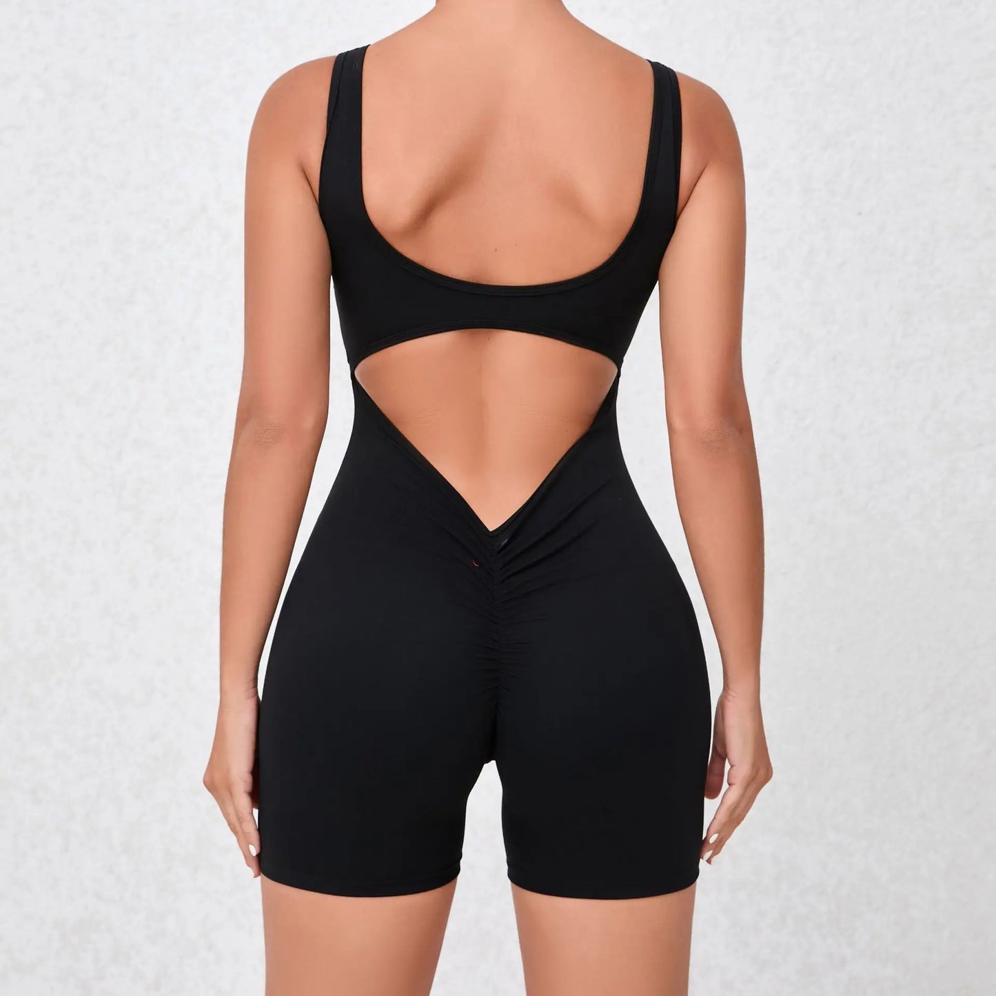 V Back One-Piece Suit Scrunch Sports Jumpsuit Women Gym Rompers Female Quick-Drying Yoga Clothing Fitness Sexy Bodysuits Women