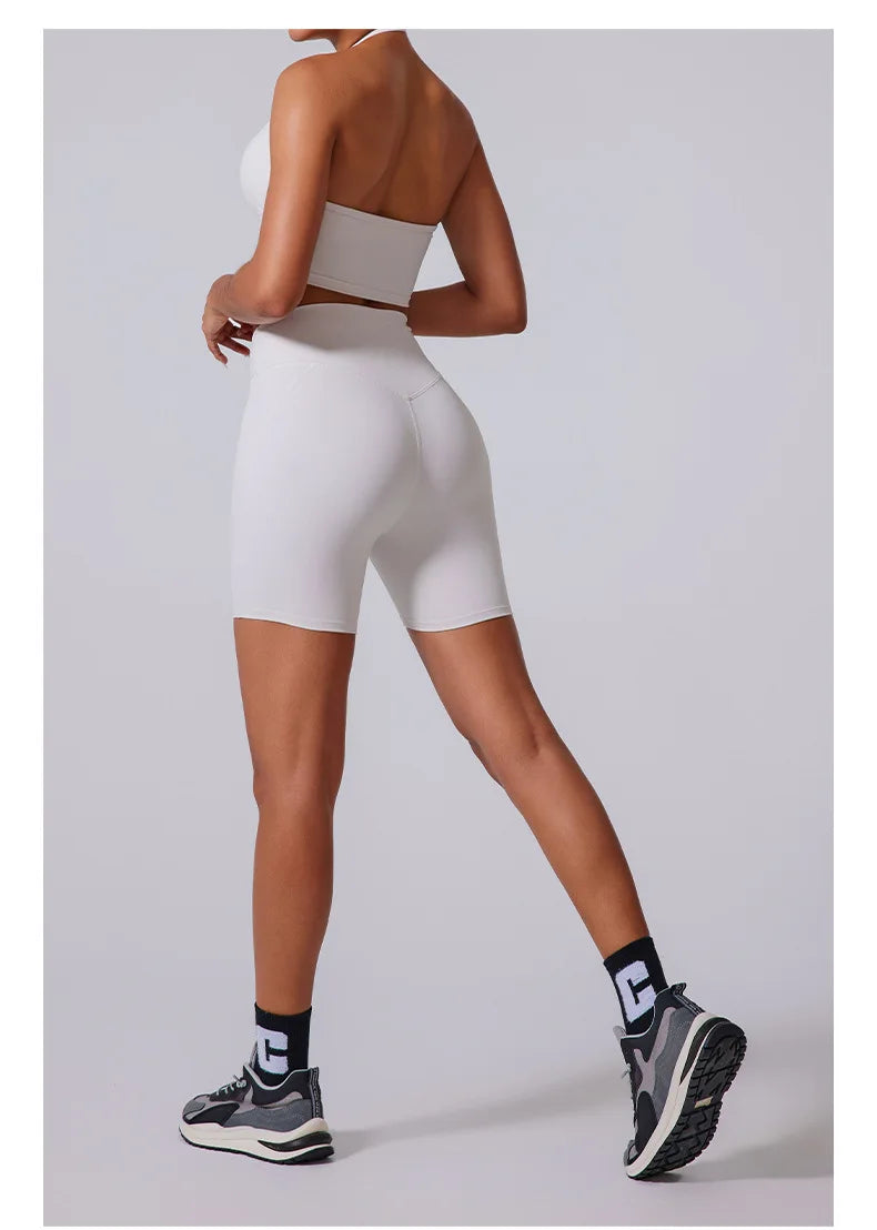 2 Pieces Wrap Front Gym Fitness Suit Women Long Sleeve Legging Workout Yoga Set Sports Bra Short Sports Clothes Tracksuit Female