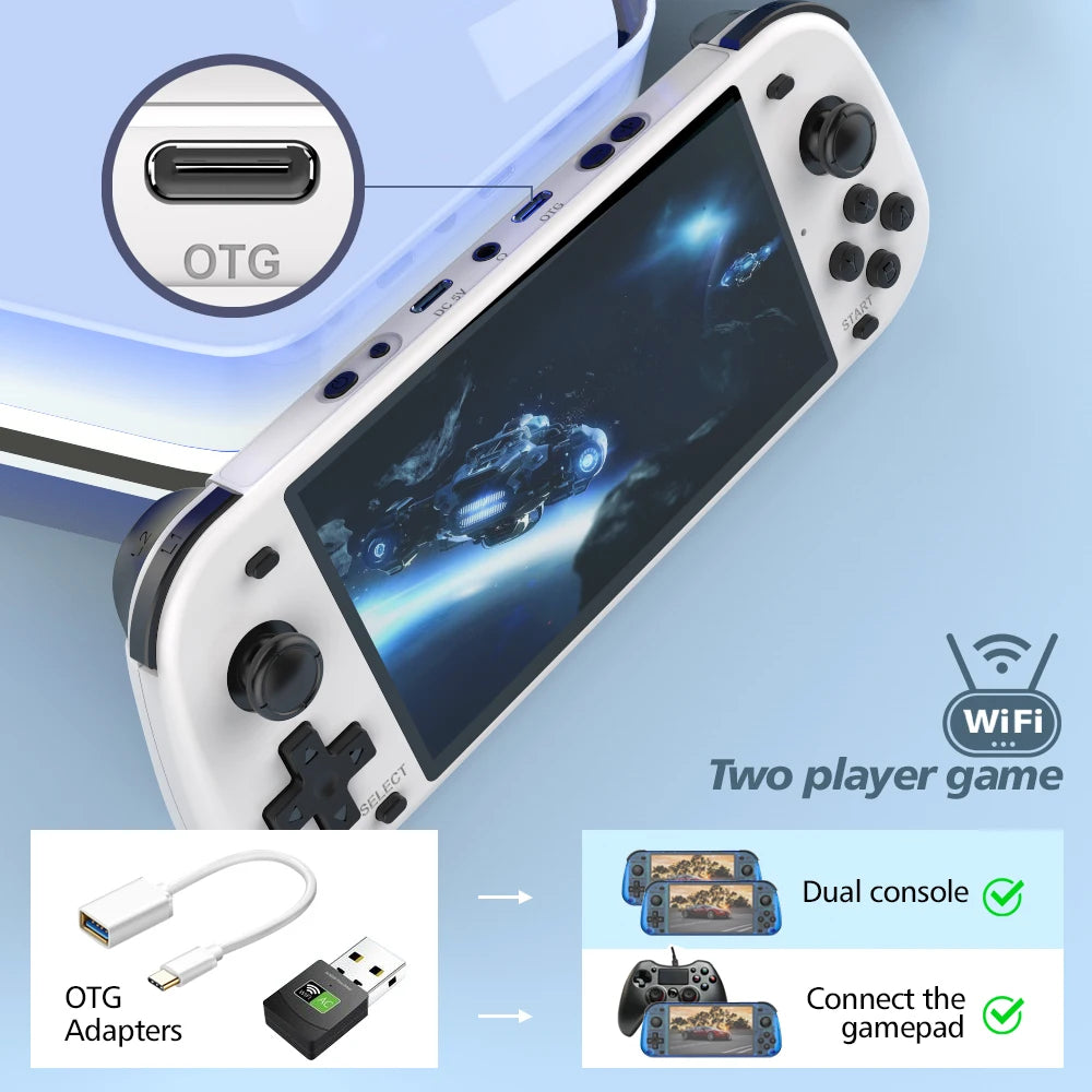 New R50S Retro Handheld Game Console 5.1 Inch Large Screen Linux System 854*480 4200mAh Video Gaming Player Boy Gifts
