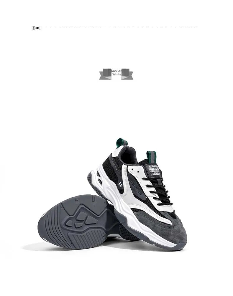 Aokang Men's nut Running oes Bla Casual Sports Sneakers Breathable Lace-Up round Toe Thi Bot for Running And Sports