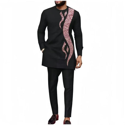 2026 new traditional men's suit luxury gentleman's shirt suit casual travel banquet men's two-piece set fashionable men's suit