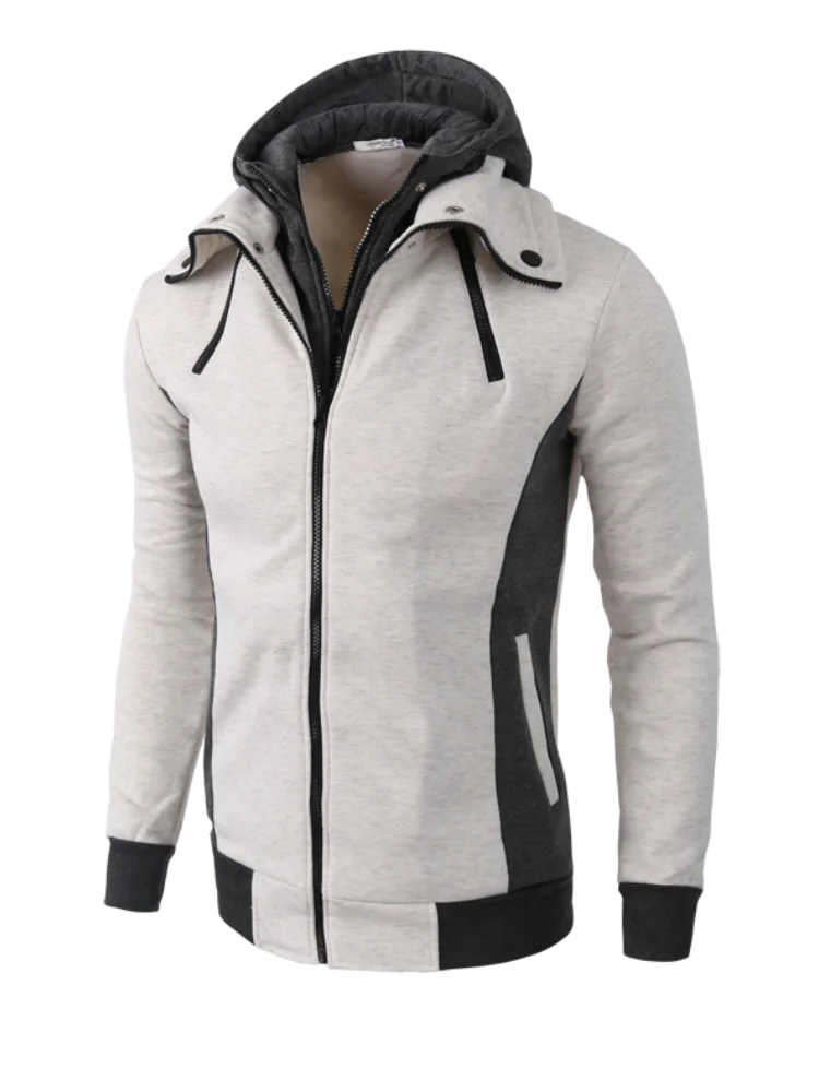 2024 New Autumn Men Sweatshirts Long Sleeve Jacket Hoodie Zipper Closure Jacket Male Hoodies Sweatshirt Slim Fit Male Clothing