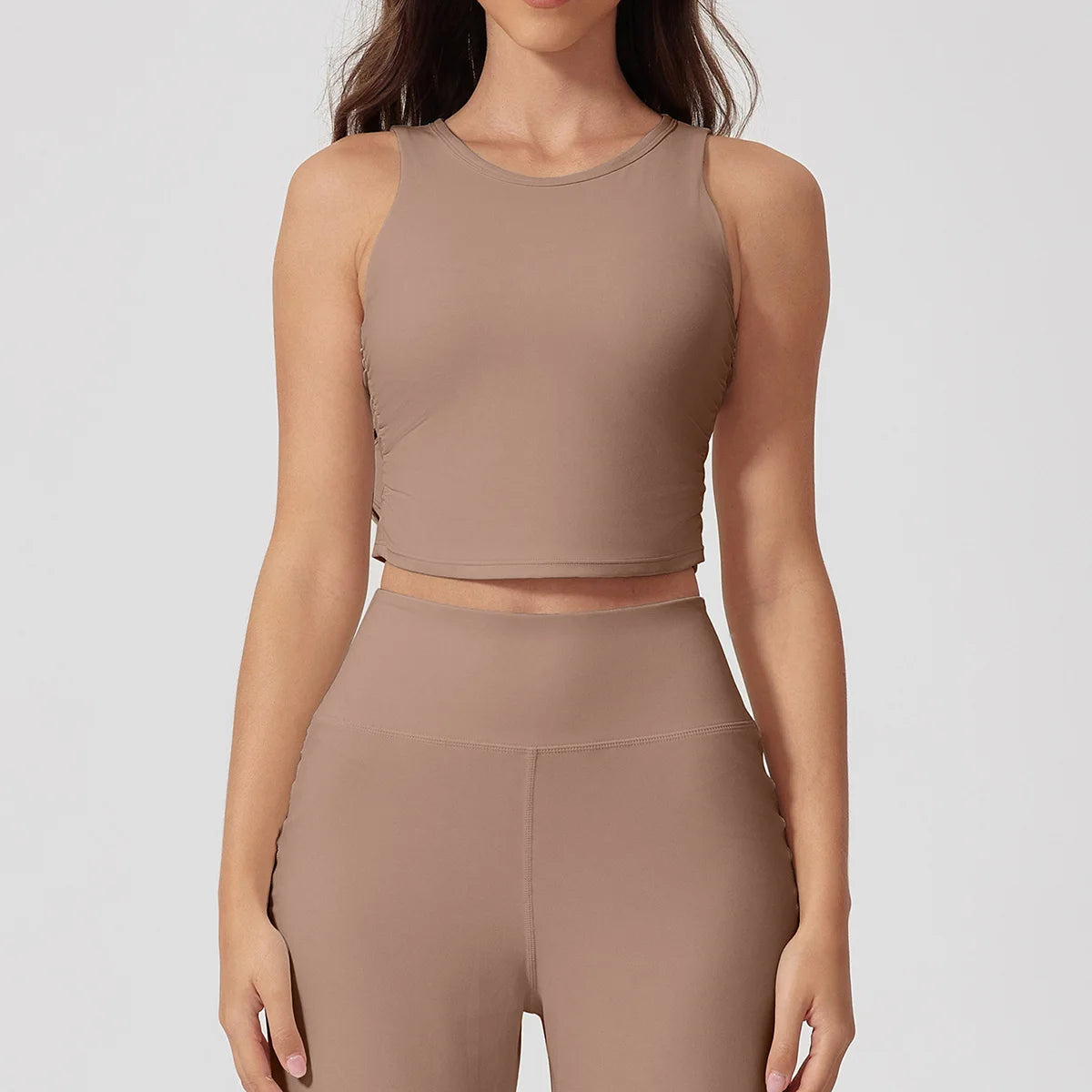 New Women Sportswear Yoga Set Sport Suit Gym Workout Clothes Gym Vest Crop Top High Waist Straight leg Pants Fitness Sports Wear