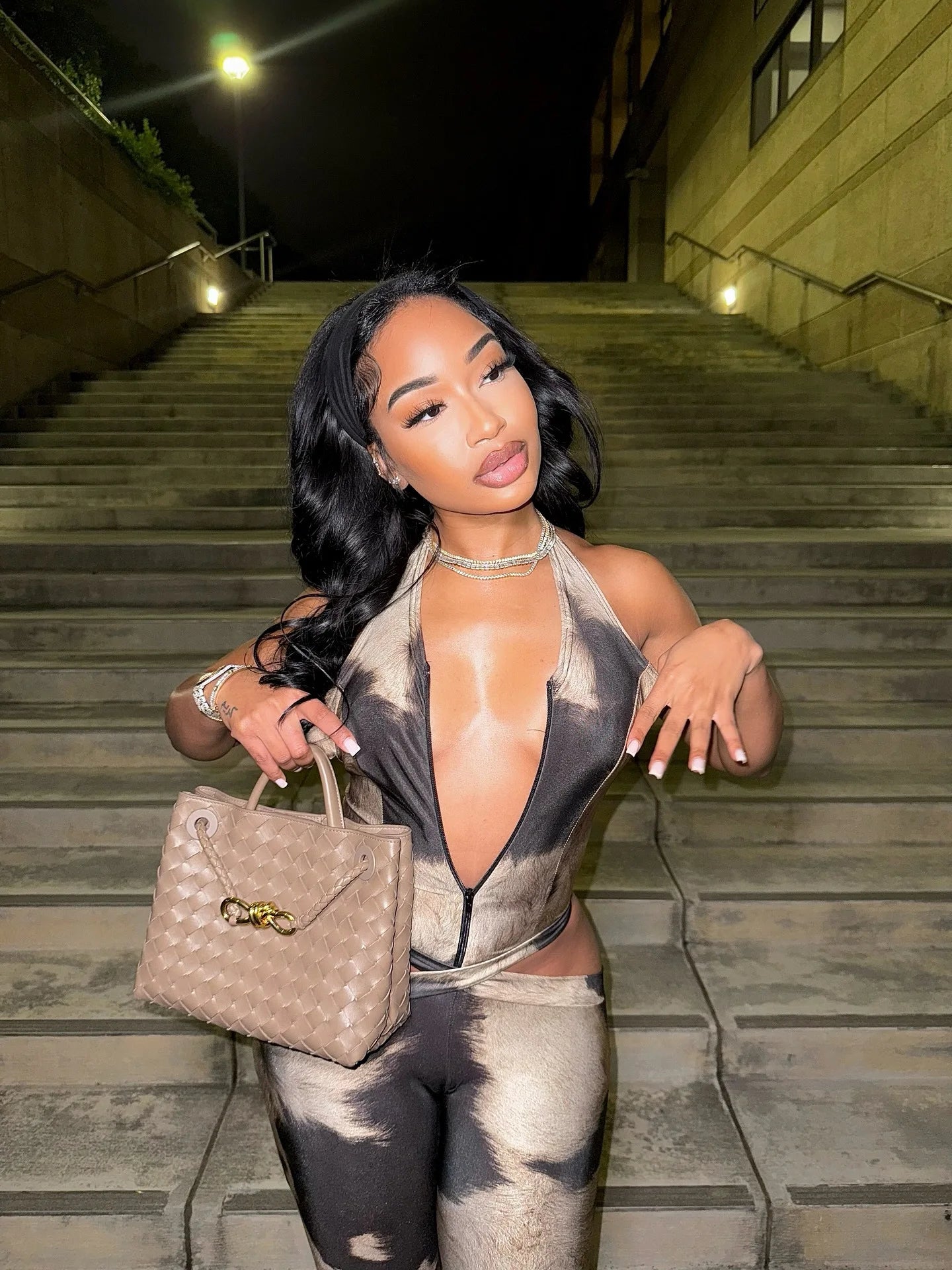 Sister Star Women's Jumpsuit Fashion Sexy V-neck Halter Sleeveless Hollow Street Style Elegant Commuter Long Jumpsuit Outfit