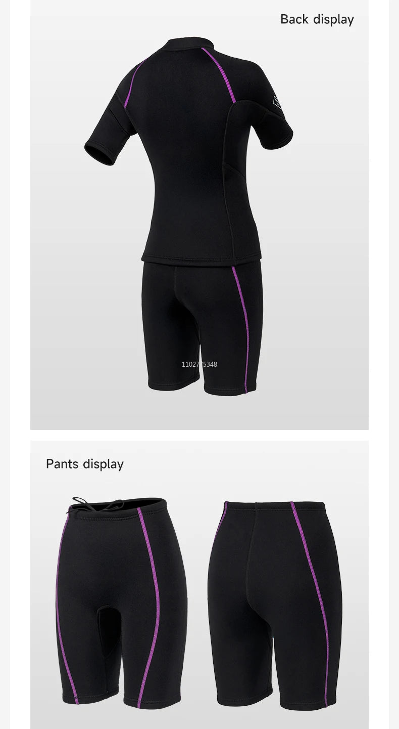 Wetsuit for Men Women Jacket Pants1.5mm Neopreno Diving Suit Short Sleeve Swimwear Snorkeling Surfing Swimsuits Kitesurf