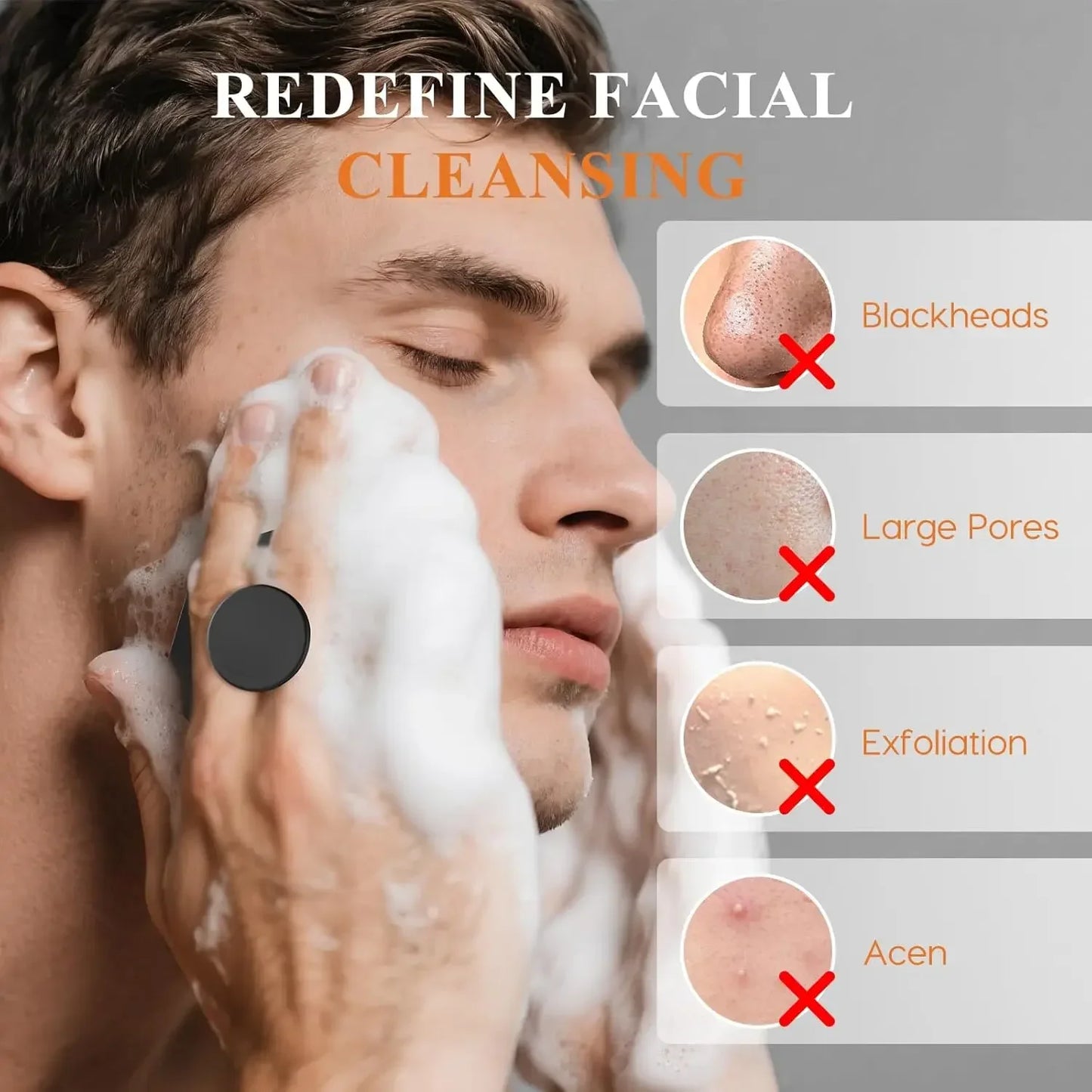 Silicone Cleaning Brush Face Cleansing Scrubber Massager Manual Facial Cleansing Brush Exfoliating Gentle Beard Skin Care Tool