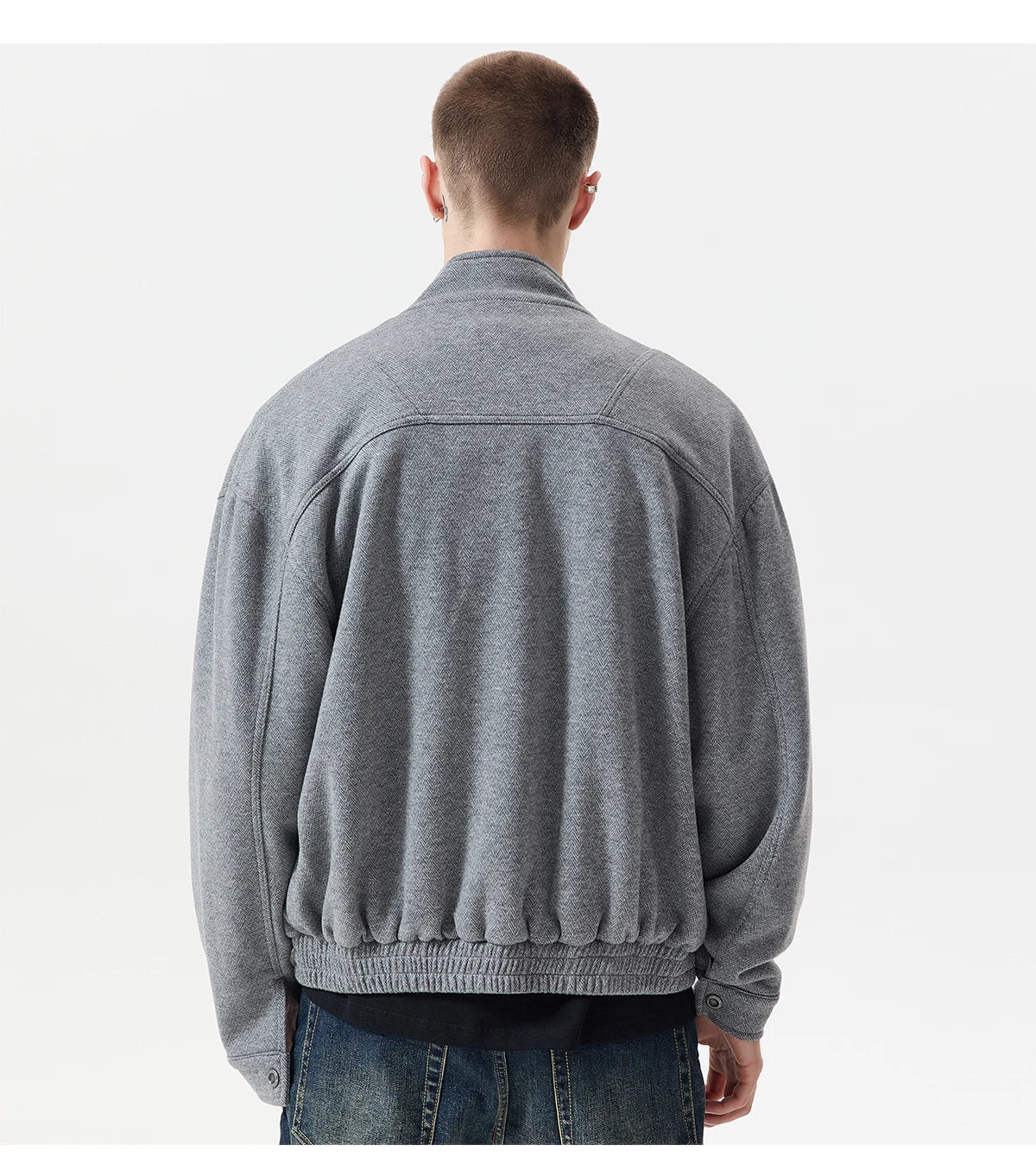 Autumn Winter Woolen Bomber Jacket Men Stand Collar Vintage Fashion Loose Casual Short Cargo Jacket Korean Streetwear Coat