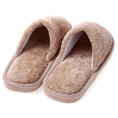 Soft Plush Cotton Slippers Shoes Autumn Winter Couple Unisex Non-Slip Floor Indoor Home Furry Slippers Women Shoes For Bedroom