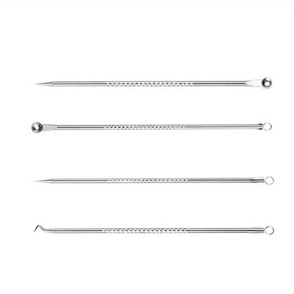 Blackhead Acne Pimple Blemish Extractor Remover Kit Stainless Steel Needles Remove Tools Face Skin Care Pore Cleaner 4pcs/bag