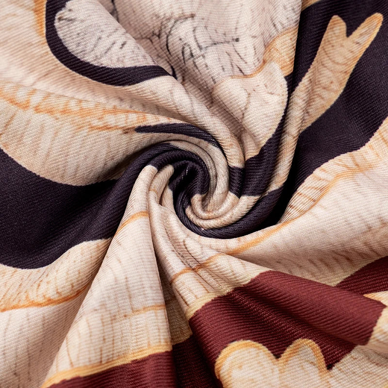 CUTENOVA Fall New Colorful Printed Women'S Jumpsuit  One-Shoulder Strapless Long Sleeves Slim Fit Elastic Ankles Jumpsuit Female