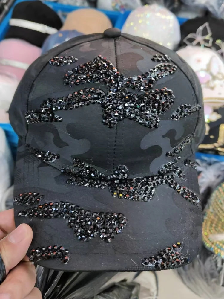 New duck hat for men and women Spring and autumn outdoor casual hat with diamond Korean version shade baseball cap