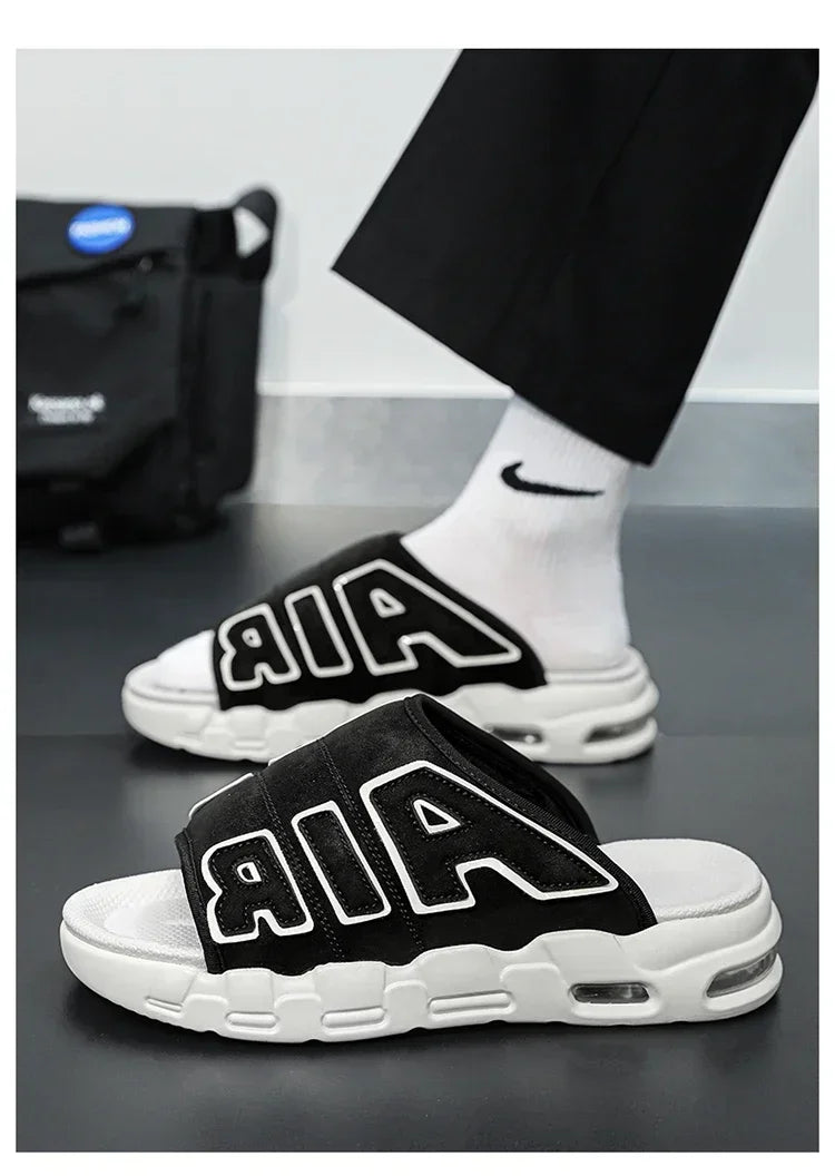 Men Air Cushion Design Slide Man Summer PVC Soft Non-slip Men's Sports Slippers New Slippers for Men Flip Flops Chanclas Hombre