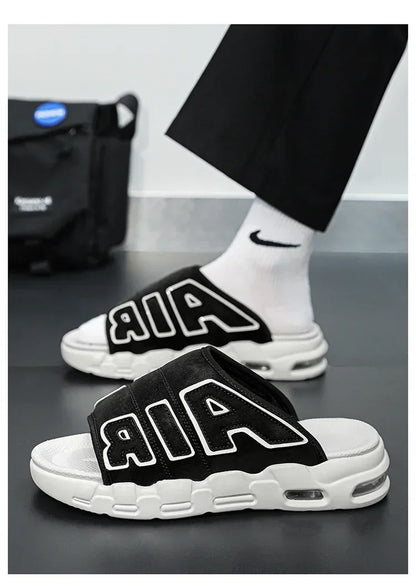 Men Air Cushion Design Slide Man Summer PVC Soft Non-slip Men's Sports Slippers New Slippers for Men Flip Flops Chanclas Hombre