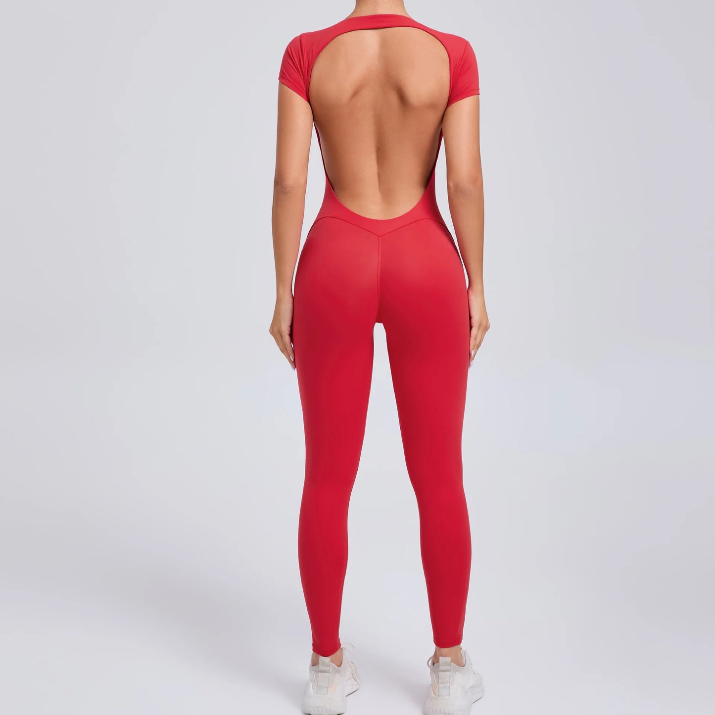 One-Piece Pad Jumpsuit for Women Workout Clothing Sports Bodysuit Open Back Yoga Sets Gym Tracksuits Activewear