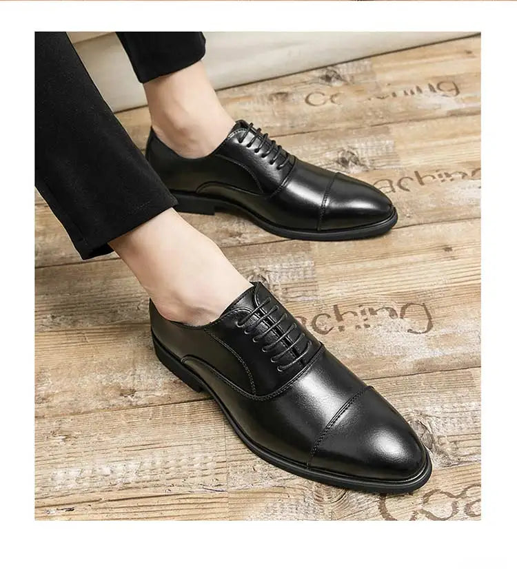 Men's Red Sole Oxford Shoes Business Office  Breathable Lace-up Shoes for Men  Chaussure Homme