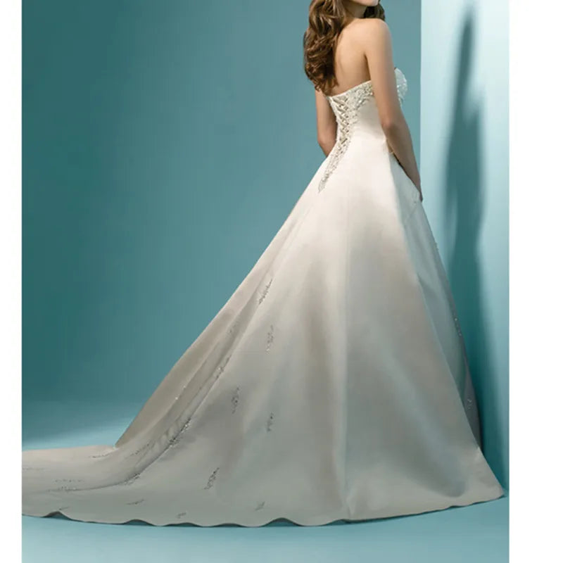Wedding Dresses Classic Design Perfect A line Strapless Robe De Mariage Vestido De Noiva bridal gown
