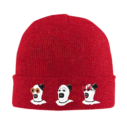 Funny Terrifier Horror Scream Movies Knitted Caps Women's Men's Beanies Winter Hat Acrylic  Crochet Melon Cap