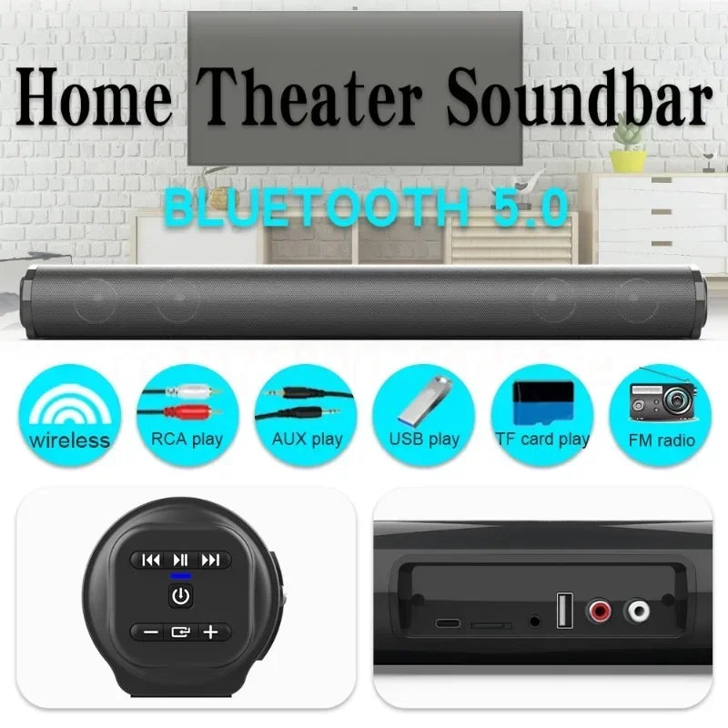 Super Powerful Wireless Bluetooth Speaker Portable Sound Bar Caixa De Som Bluetooth Home Theater TV Sound Box Subwoofer FM Radio
