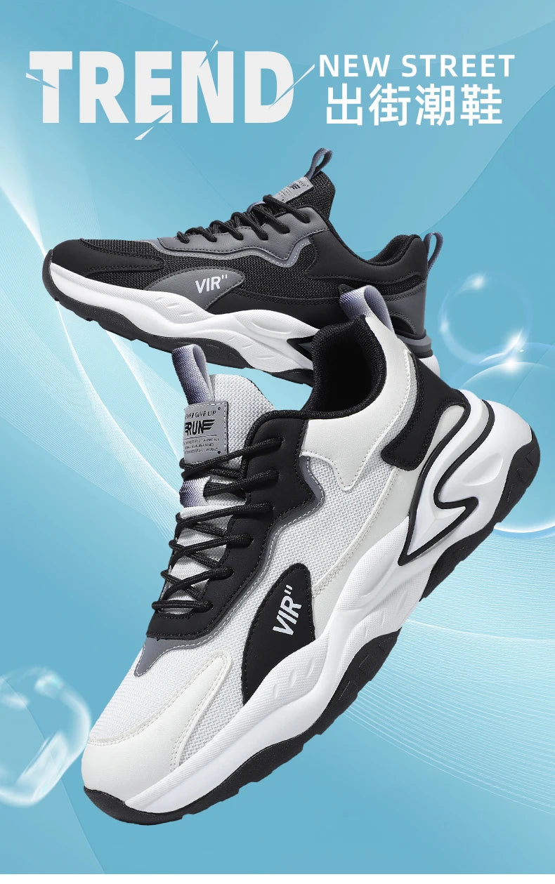 Spring and Summer New Breathable Mesh Casual Men's Running Shoes, Running Casual Sports Shoes, Anti-slip Lace-up Sports Shoes