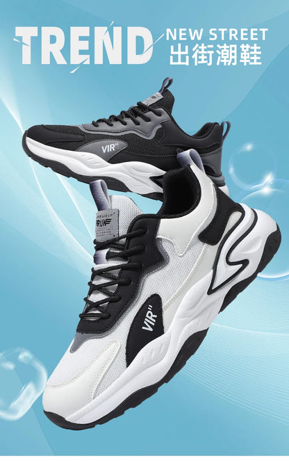 Spring and Summer New Breathable Mesh Casual Men's Running Shoes, Running Casual Sports Shoes, Anti-slip Lace-up Sports Shoes