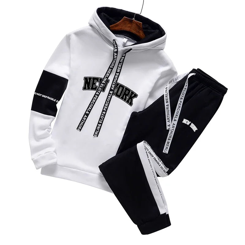 Mens Tracksuit Letter Printing Sweatshirts Pants Quality Casual Single Piece Hoodie Pants Outdoors Sports Jogging Mens Clothing