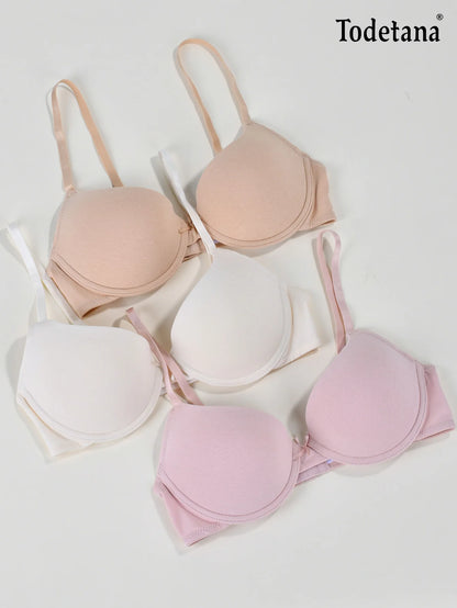 3Pcs Low Price Women's Comfort Bra Set Seamless Lightweight Push-Up Soft Cups for Everyday Wear