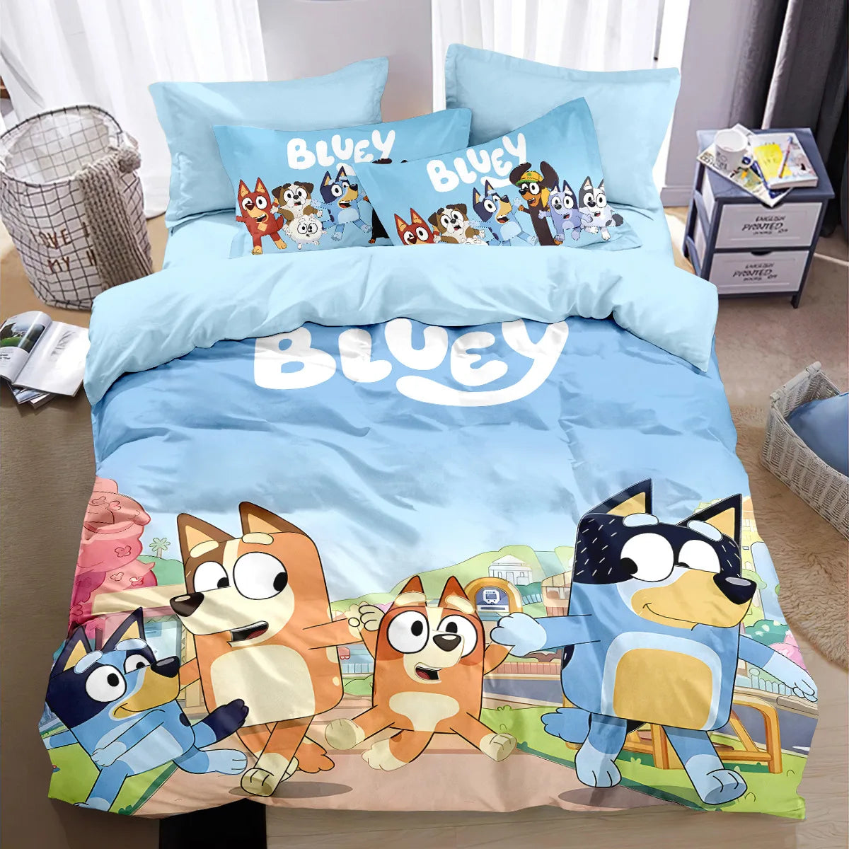New design B-Blueys Duvet Cover Pillowcase Bandit Chilli Bedding Set for Adult Boy Girl Bedroom Children Single Double Size