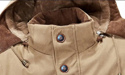 New Men Winter Fleece Warm Thick Windproof Parkas Jackets Coat Men Autumn Fashion Hooded Casual Parkas Men