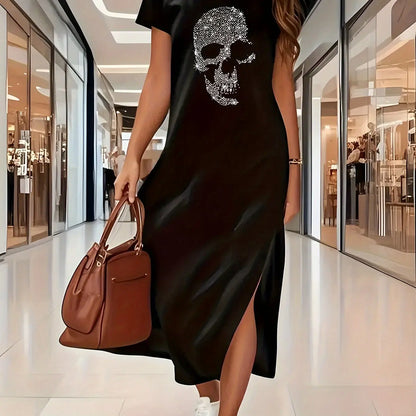 SummerLoose and comfortable long dress long T-shirt dress women's summer clashing dresses