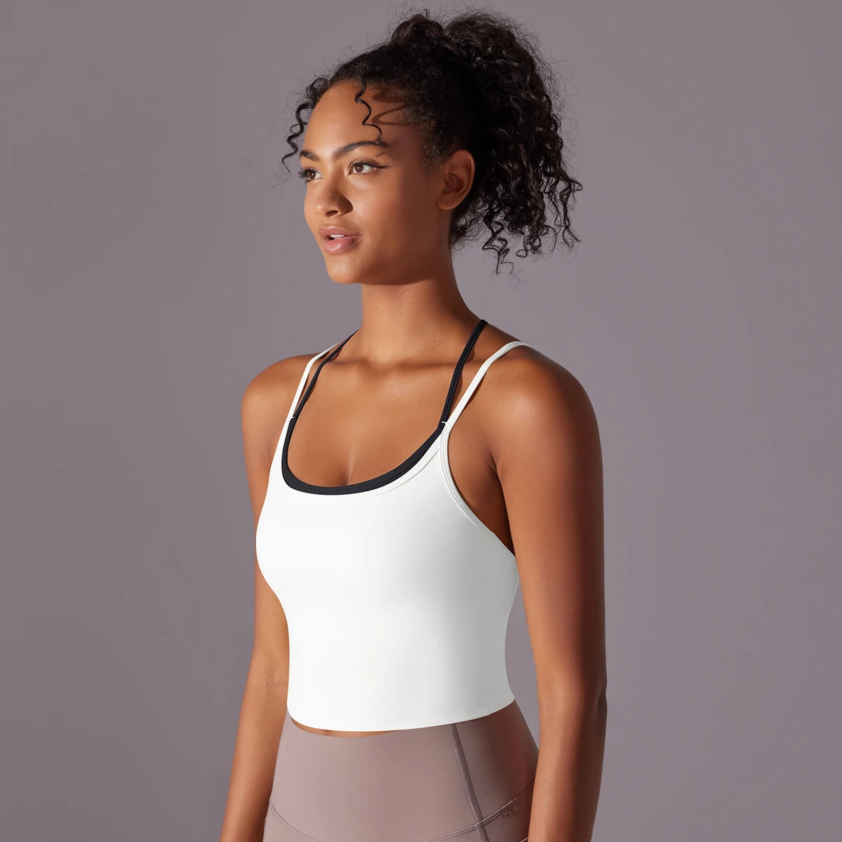 New Women Fitness Sports Bra Top Gym Yoga triangle backless Athletic Back Cutout Cross Tight Workout Soft With Chest Pad