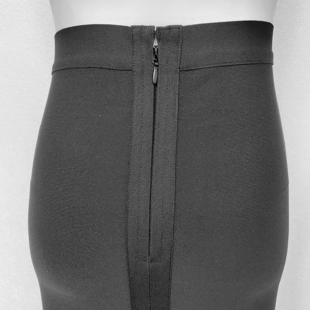 BEAUKEY Classic Black Bandage Skirts For Women High Quality Elastic Pencil Elastic Skirts Vintage Office Lady Skirt Maxi Cheap