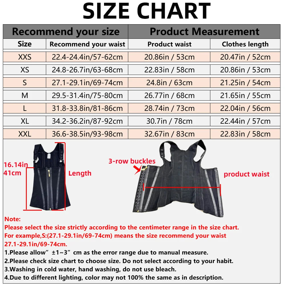 Body Shaper Shapewear Women Double Tummy Control Compression Waist Trainer Corset Adjustable Zipper and Hook-eyes Flat Belly