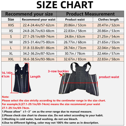 Body Shaper Shapewear Women Double Tummy Control Compression Waist Trainer Corset Adjustable Zipper and Hook-eyes Flat Belly