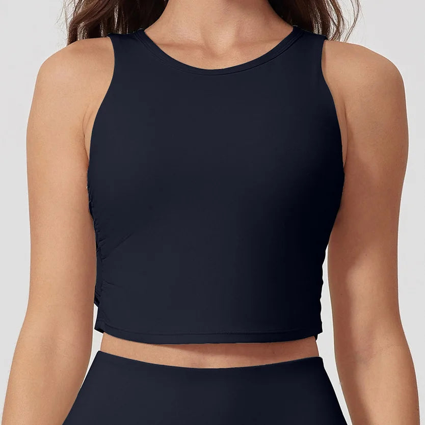 New Women Sportswear Yoga Set Sport Suit Gym Workout Clothes Gym Vest Crop Top High Waist Straight leg Pants Fitness Sports Wear