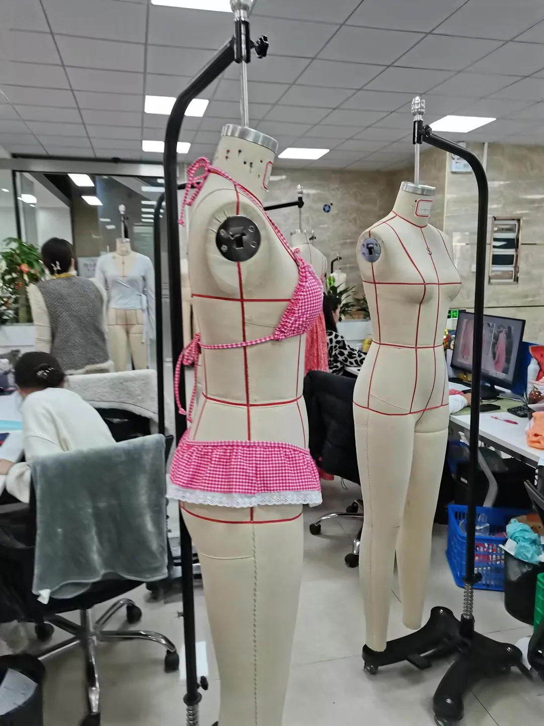 Combhasaki Women 2Piece Bikini Set Fashion Lace-up Halter Neck Frill Trim Padded Bra + Thong Skirt Swimsuits Summer Bathing Suit