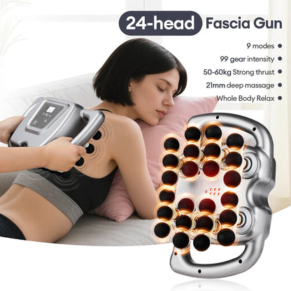 42-Heads Fascia Gun High-Frequency Vibration Body Massage Gun Back and Waist Massager Neck Shoulder Massager Muscle masajeador