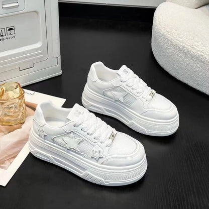 2025 New Korean Shoes Kawaii Platform Sneakers Women Vintage Vulcanize Spring Summer Casual Tennis Female Flats Footwear Zapatos