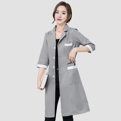 Beauty Salon Work Wear High Quality Spa Uniforms Tattooist Work Clothing Lab Coat Summer Purple Long Sleeve Scrubs Uniform New