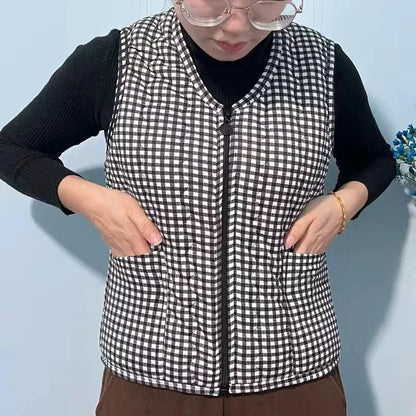 Fashionable Integrated Women's Vest Double Layer Flocking Vest Autumn/Winter Style Jacket Crew Neck Design For All Seasons