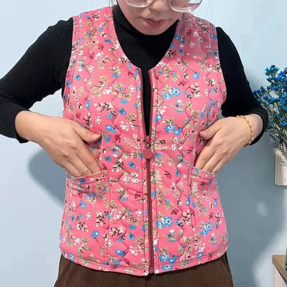 Fashionable Integrated Women's Vest Double Layer Flocking Vest Autumn/Winter Style Jacket Crew Neck Design For All Seasons