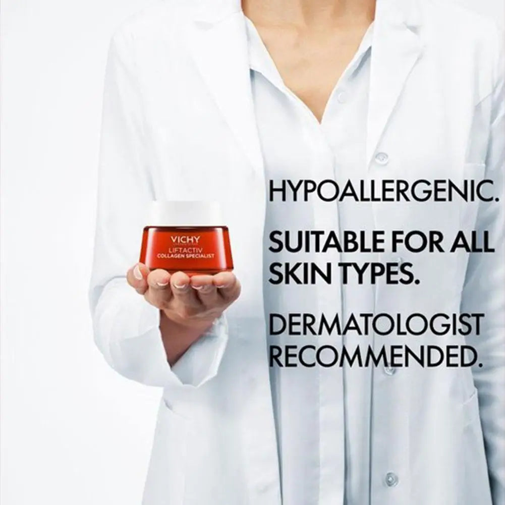 VICHY Collagen Firming Cream Anti-Aging Tighten Repair 16 Days Night Cream Enhance Elasticity Light Texture Korean Skincare