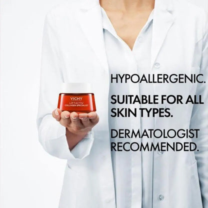 VICHY Collagen Firming Cream Anti-Aging Tighten Repair 16 Days Night Cream Enhance Elasticity Light Texture Korean Skincare