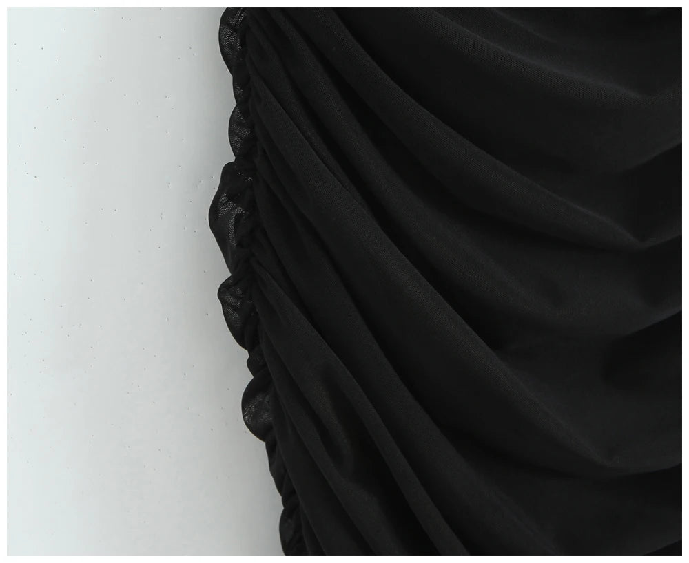 Womens Dress Mesh Ruched Slim Fit Long Spaghetti Strap Elegant Dress Must Have For Elegant Parties And Evening Banquets