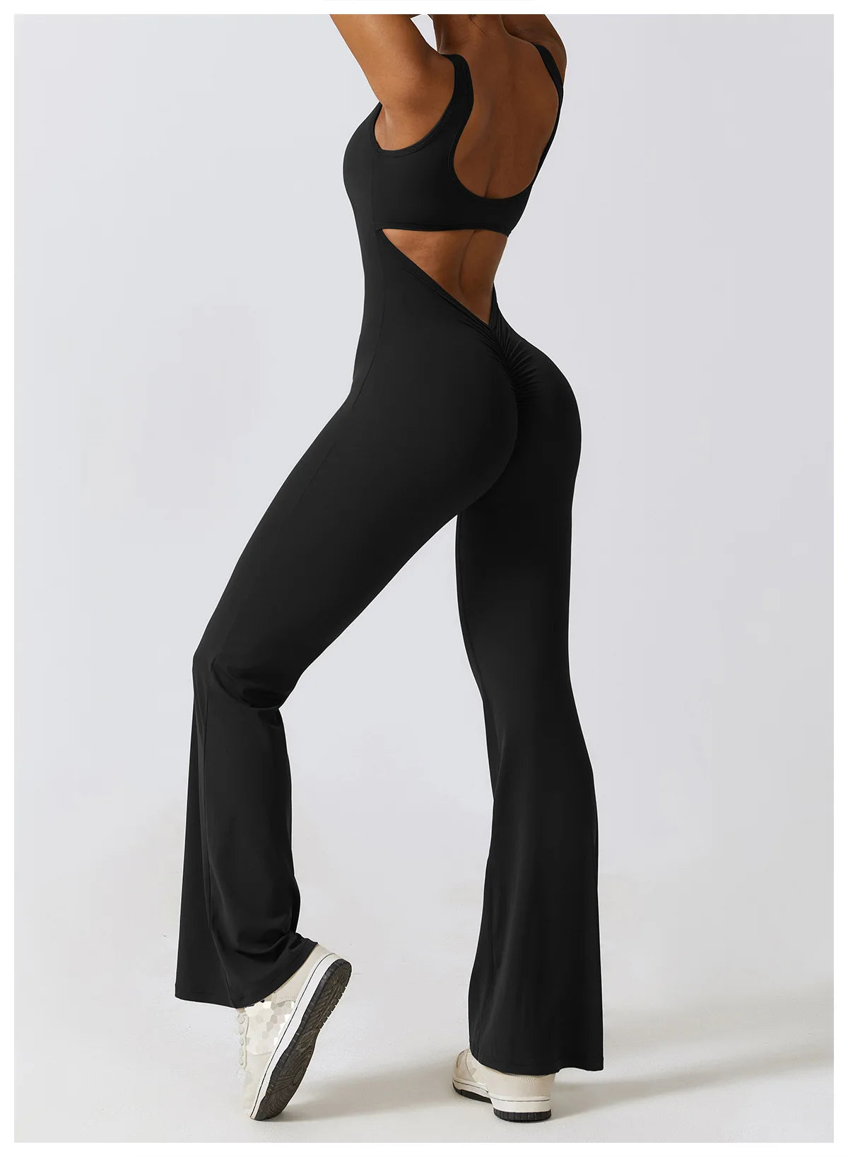 Sexy Back V Jumpsuit Yoga One-piece Suit Women Gym Set Sleeveless Yoga Rompers Backless Sportswear Women's Workout Bodysuits
