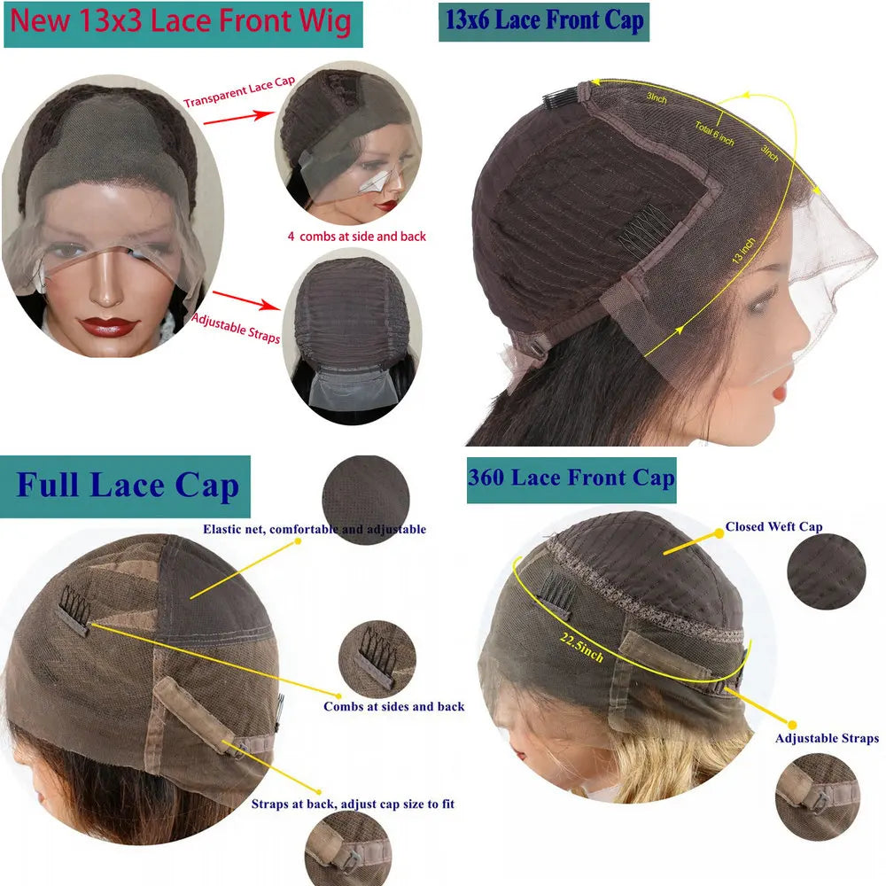 Long Silky Straight Ombre Golden Brown 5x5 HD Lace Wigs for Black Women 100% HUman Hair Glueless 13x6 Lace Front Wigs Natural