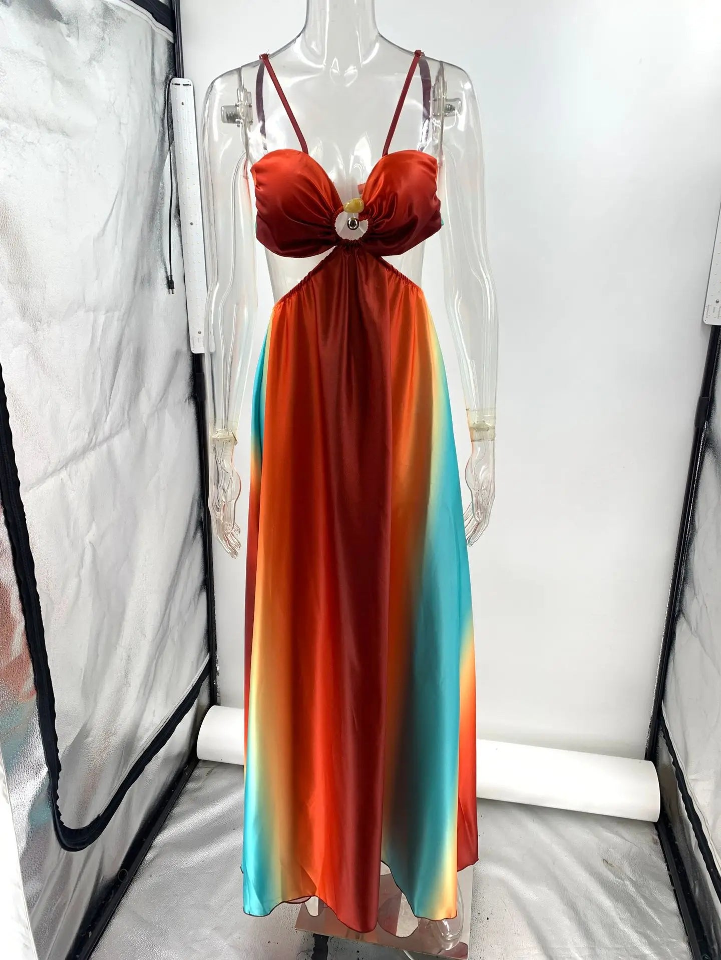 Summer 2025 & 2026 Elegant Women's Long Dress Bohemian Off-Shoulder Bodycon Dress Sexy Strap Gradient Island Style Beach Maxi Dresses