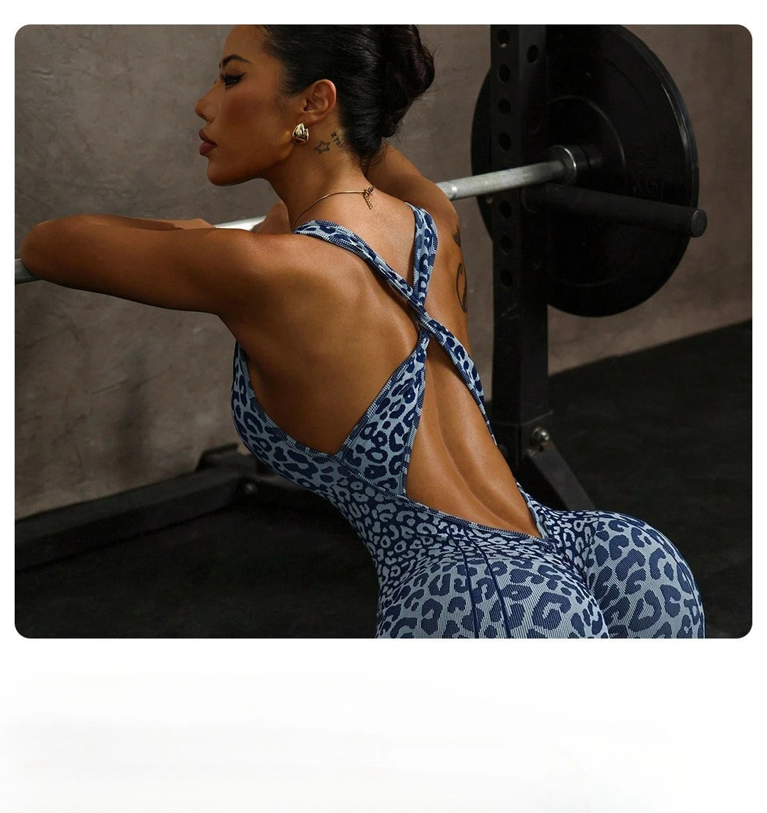 Sexy Leopard Print Sports Jumpsuits for Women V-neck Backless Yoga Bodysuit Female Sleeveless Tight Gym Running Fitness Overalls