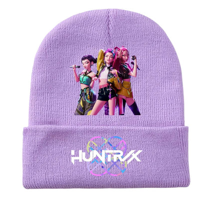 K Pop Demon Girls Knitted Hats Kpop Hunter Cartoon Children Headgear Cotton Winter Cute Cap Anime Kids Navidad Birthday Gifts