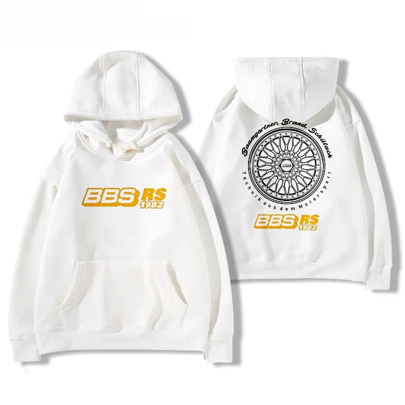 2024bbs Wheel Printed Hoodie Men's and Women's Car Modification Culture Four Seasons All Loose Casual Jacket Breathable Light