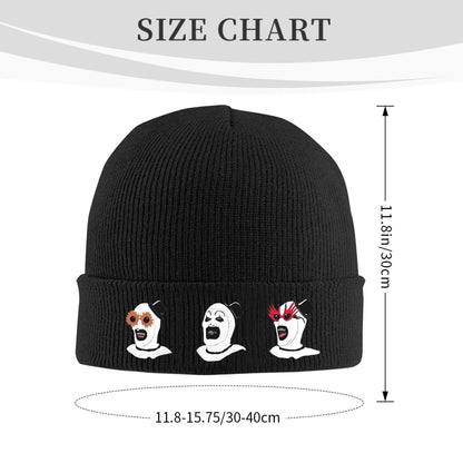 Funny Terrifier Horror Scream Movies Knitted Caps Women's Men's Beanies Winter Hat Acrylic  Crochet Melon Cap